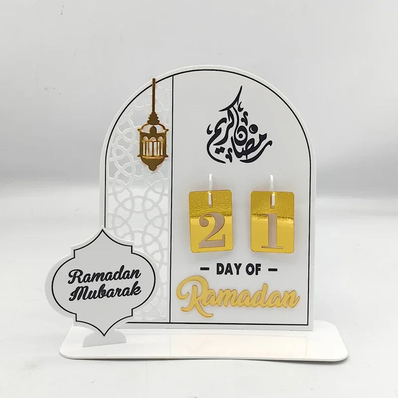 Calendrier de décompte du Ramadan – Cadeaux, calendrier des jours avec chiffres remplaçables, décoration de maison Ramadan 2025