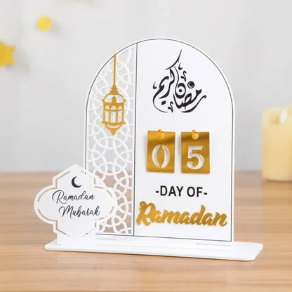 Calendrier de décompte du Ramadan – Cadeaux, calendrier des jours avec chiffres remplaçables, décoration de maison Ramadan 2025